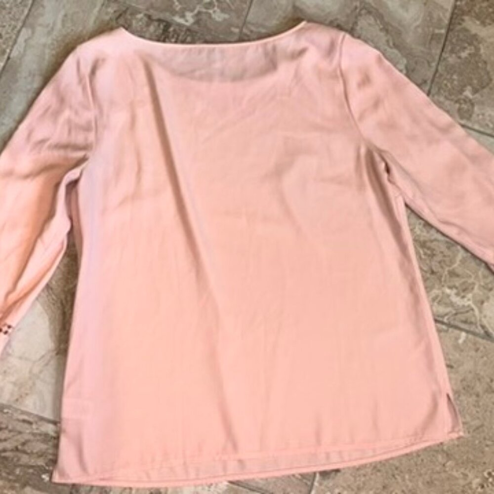 Talbots Light Pink Blouse Ruffle Trim Size M - Picture 8 of 8